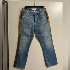 Frame jeans with suede and leather details